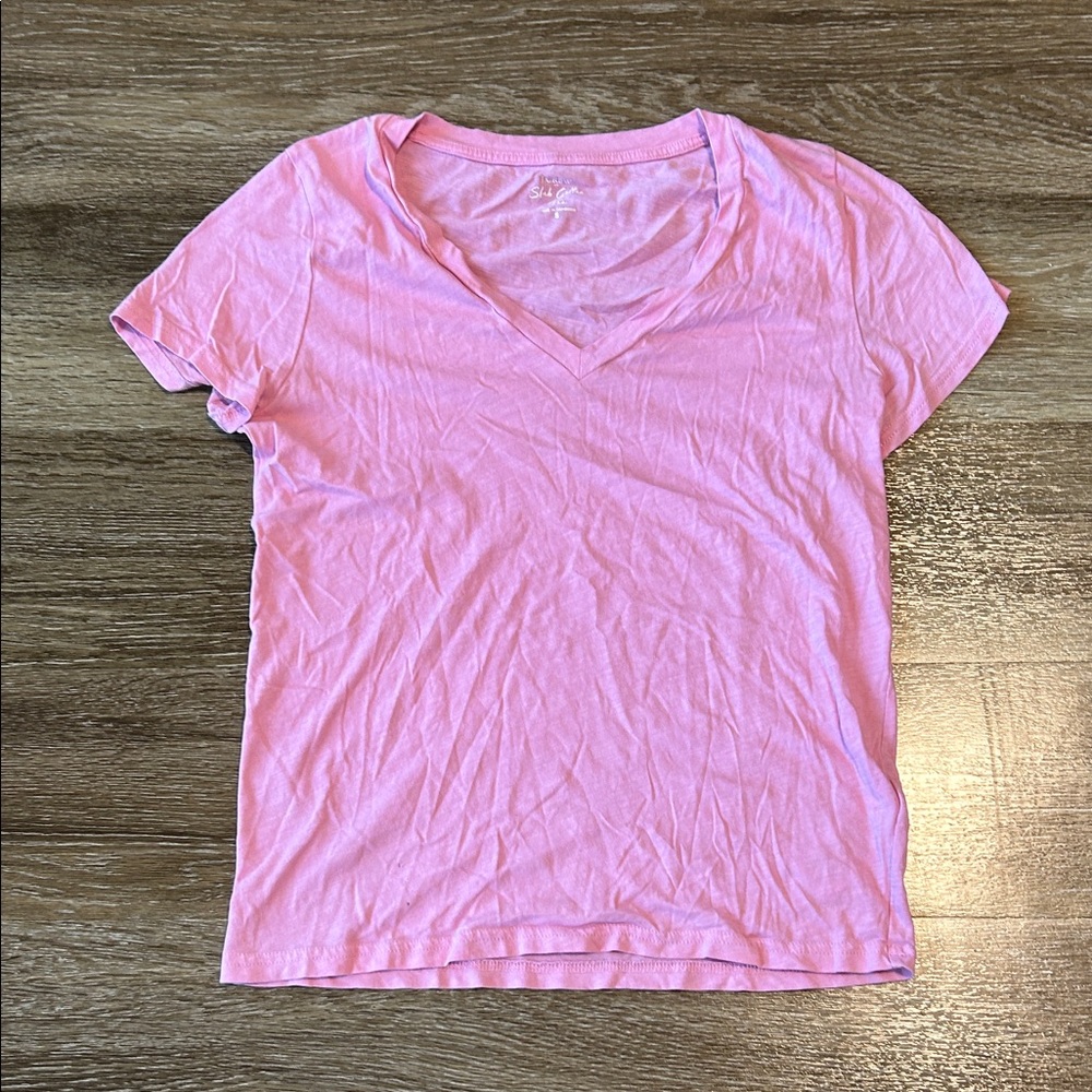 J. Crew Soft Pink V-Neck Short Sleeve Tee